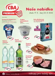CBA leták | Premium Strana 1: MP Krásno šunková klobása €15,90, Kostelecké uzeniny Uzená kýta bez kosti €21,90