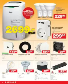 Bauhaus tilbudsavis uge 33 Side 22: LED Kronepære €99,95, Fesh Switch Curveline stikkontakt 1 modul €69,95