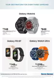 Harvey Norman catalogue Page 11: Galaxy Watch Ultra €1.298,00, Galaxy Fit3 BT €148,00