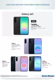Harvey Norman catalogue Page 15: Galaxy A57 5G €749,00, Galaxy A27 €499,00