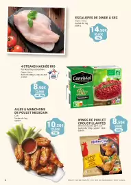 Catalogue Gel 2000 page 8: ESCALOPES DE DINDE À SEC €14,50, Maître Coq Wings de Poulet Croustillantes €8,50