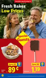 Lidl weekly ad week 34 Page 12: Lidl blueberry scone €0,89, Lidl brownie pop €1,19