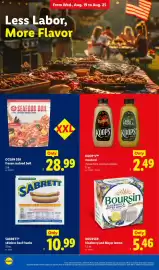 Lidl weekly ad week 34 Page 26: Sabrett skinless beef franks €10,99, Ocean Sea frozen seafood boil €28,99