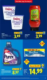 Lidl weekly ad week 34 Page 5: Purex concentrated detergent, fresh lavender blossom €8,97, Daisy cottage cheese €3,49