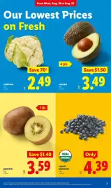 Lidl weekly ad week 34 Page 7: Gold kiwis €3,59, Cauliflower €2,49