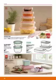 Catálogo Optimus Página 20: Bol vidrio redondo con tapa cirula €9,50, Mepal contenedor alimentos vidrio easyclip €10,50