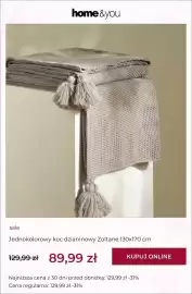 Home&You gazetka tydzień 33 Strona 7: Koc dzianinowy jednokolorowy Zoltane home & you €89,99