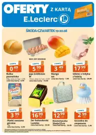 E.Leclerc gazetka tydzień 34 Strona 2: Bułka poznańska €0,49, Jaja ściółkowe M €5,99