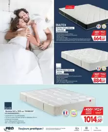 Catalogue Pro&Cie semaine 33 page 6: Bultex matelas "maloja" €664,00, Epeda matelas "embrun" €1.014,00