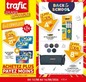 Catalogue Trafic page 1: BIC SET DE 3 STYLOS-BILLE 4 COULEURS €4,89, Dash Set de 20 pods de lessive €21,98
