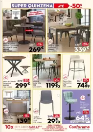 Folheto Conforama Página 5: Banco Alto de Cozinha LEO €74,99, Mesa de cozinha extensível ellipse €299,00