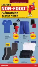 PENNY akciós újság hét 34 Oldal 32: Bokazokni €1.199,00, Adidas rövidnadrág €3.999,00