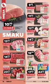 Netto gazetka tydzień 34 Strona 10: Szynka wieprzowa bez kości Sztuka Mięsa €10,99, Mięso mielone wołowe Sztuka Mięsa €14,99