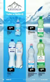 Netto gazetka tydzień 34 Strona 28: Woda mineralna Krystalia €1,19, Woda niegazowana dla dzieci Krystalia €1,35