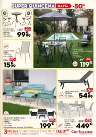 Catálogo Conforama Página 7: Silla de Jardín SORA €15,99, Bistro Mesa y 2 Sillas €99,99