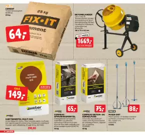Jem & fix tilbudsavis uge 34 Side 16: Mixer sæt €88,00, Cempexo Beton- og Sokkelpuds €75,00