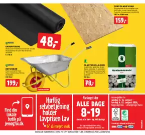 Jem & fix tilbudsavis uge 34 Side 24: OSB3 PLADE 10 MM €159,00, Betonbør / trillebør €199,00