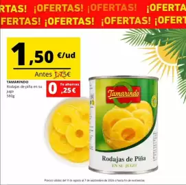 Folleto Supermercados Tu Alteza Página 5: Tamarindo rodajas de piña en su jugo €1,50
