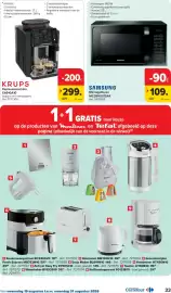 Carrefour folder Pagina 33: Krups espressomachine €299,00, Samsung microwav oven €109,00