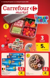 Carrefour Market folder week 34 Pagina 1: Donuts €2,50, Pasta Soubry €2,67