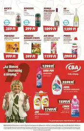 CBA akciós újság hét 34 Oldal 8: Borsodi sör €299,00, Air wick elektromos légfrissítő készülék utántöltők €1.199,00