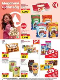 Spar akciós újság hét 34 Oldal 12: Nestlé gabanapehely-szelet €152,00, Toffifee €799,00