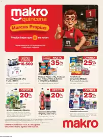 Catálogo Makro semana 33 Página 1: Michelob Ultra €16.500,00, Gaseosas Coca-Cola Original y Zero €150,00