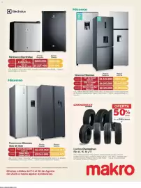Catálogo Makro semana 33 Página 30: Minibares Electrolux €519.900,00, Hisense Nevecones Side By Side €2.399.900,00