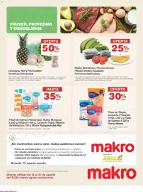 Catálogo Makro semana 33 Página 4: Melón, Arándanos, Tomate Chonto, Plátano Verde y Aguacate, Lechugas, Ajos y Piña Golden