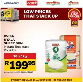 Jumbo catalogue Page 4: Iwisa/ Nyala/ Super Sun Instant Breakfast Porridge €199,95