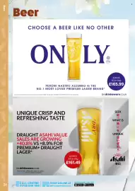 Bestway leaflet Page 36: Peroni Nastro Azzurro €165,99, Asahi super dry lager €161,49