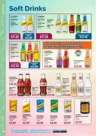 Bestway leaflet Page 54: Schweppes tonic mixer €11,29, Schweppes tropical soda €12,99