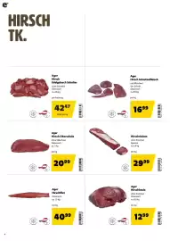 Eurogast Grissemann Flugblatt Seite 4: Hirschbrücken ohne Knochen €29,99, Ager Hirsch Edelgulasch Schulter €42,47