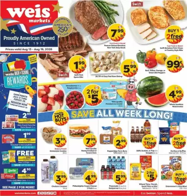 Weis Markets weekly ad (valid until 19-08)