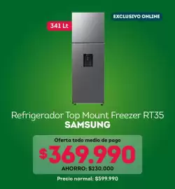 Catálogo Tottus Página 10: Samsung - refrigerador top mount freezer rt35 €369.990,00