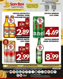 Catálogo ServBem Página 2: Cerveja Antarctica Original €2,89, Cerveja heineken lata 350ml €4,69