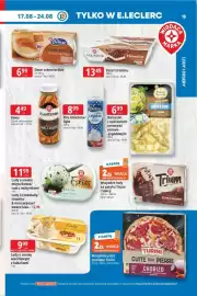 E.Leclerc gazetka tydzień 34 Strona 15: Deser crème brûlée Delisse €6,99, Lody o smaku waniliowym z bakaliami Eskiss €9,99