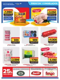 Catálogo Carrefour semana 33 Página 9: SWIFT Medallon de carne doble supercong €1.990,00, CARREFOUR Pollo congelado €3.050,00
