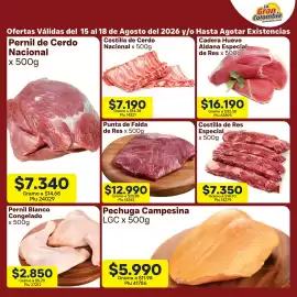 Catálogo La Gran Colombia Página 3: Punta de Falda de Res €12.990,00, Pernil de Cerdo Nacional €7.340,00