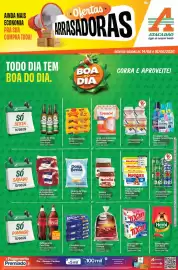 Folheto Atacadão Página 1: Lacta - chocolate €20,00, Dona benta - farinha de trigo €2,25
