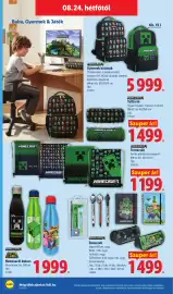 Lidl akciós újság hét 34 Oldal 40: Tornazsák €1.199,00, Nemesacél kulacs €1.999,00