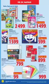 Lidl akciós újság hét 34 Oldal 44: Nebulo Temperakészlet €1.599,00, PRITT Ragasztókészlet €899,00