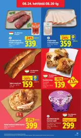 Lidl akciós újság hét 34 Oldal 55: Vaníliás batyu €139,00, HAZÁNK KINCSEI Pulyka vastagkolbász €339,00