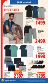Lidl akciós újság hét 34 Oldal 8: Esmara men férfi biopamut póló €1.499,00, Esmara férfi biopamut titokzokni €1.295,00