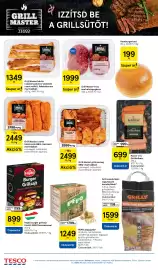 Tesco akciós újság Oldal 8: Kaiser grillkolbász €699,00, Grill Master grillcsomag €2.499,00