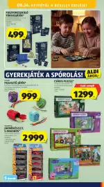 ALDI akciós újság hét 34 Oldal 43: Glow in the dark társasjáték €499,00, Csikos puzzle €1.299,00
