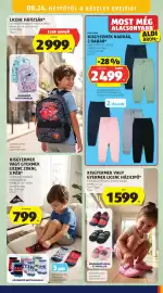 ALDI akciós újság Oldal 13: Gyermek licenc házicipő €1.599,00, Licenc hátizsák €2.999,00