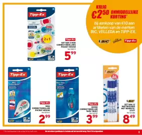 Trafic folder Pagina 9: Tipp-ex mini correctieroller pocket mouse €2,99, Set van 3 mini correctierollers pocket mouse €5,99