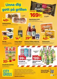 City Gross reklamblad Sida 13: Garant Hamburgerbröd €40,00, Lindströms Angusburgare Kvick €169,00