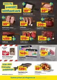City Gross reklamblad Sida 2: Benfri kotlett i bit €89,95, Skinkschnitzel €89,95